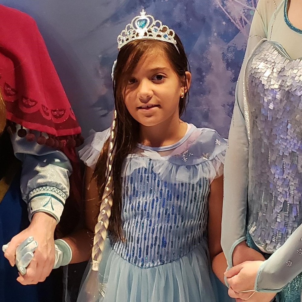 Princess Elsa Dress with Cloak Tiara Wand Wig Glov